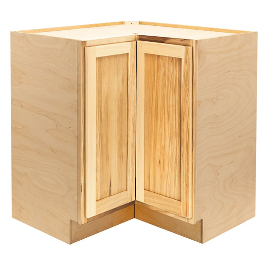 Easy Reach Kitchen Cabinet Rustic Hickory Corner Base Cabinet