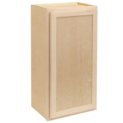 12" - 24" Wall Kitchen Cabinet Raw Maple
