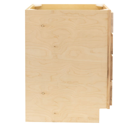 4 Drawer Kitchen Cabinet Raw Hickory Base Cabinet