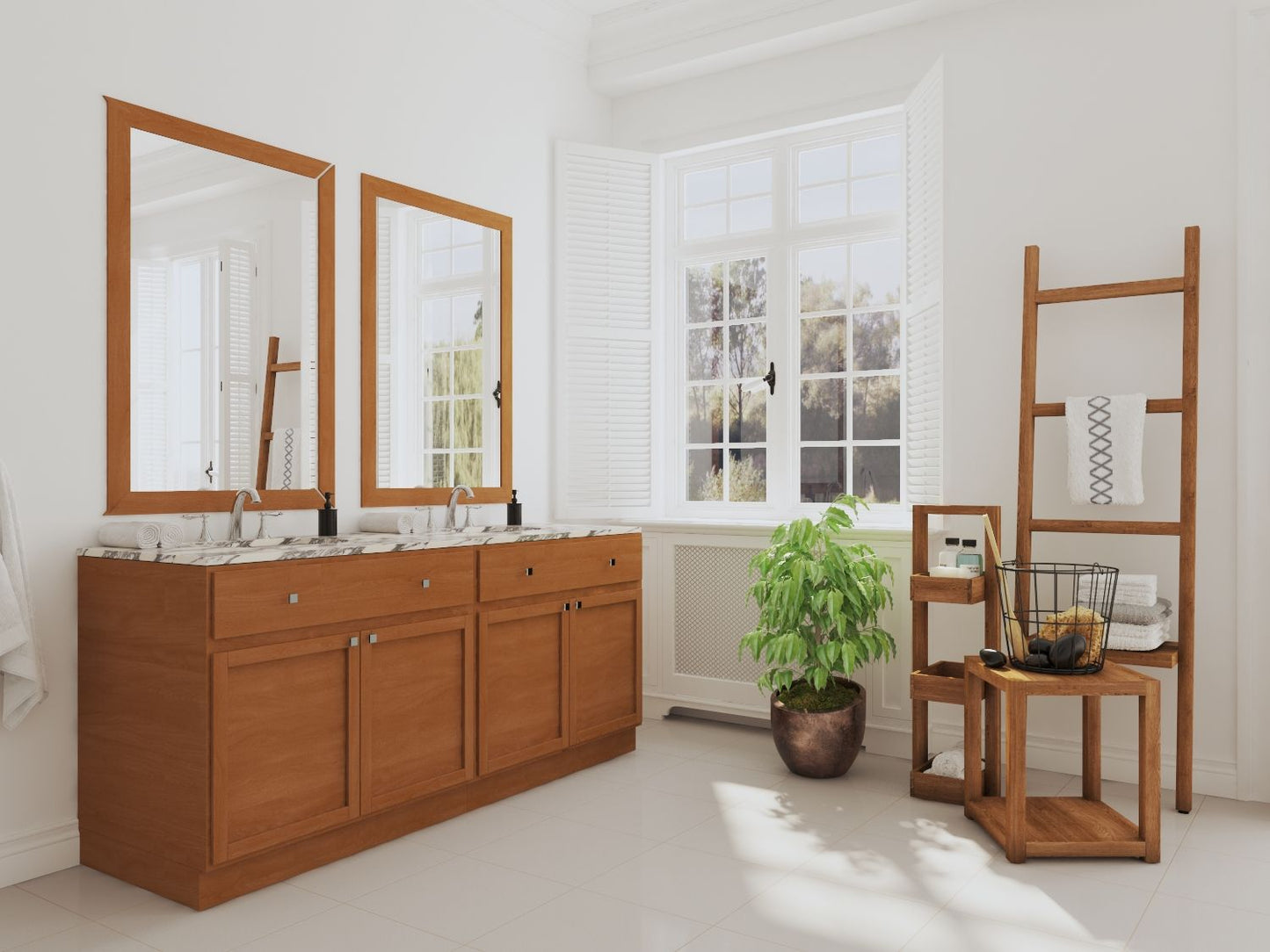 Quicklock Provincial Stain Vanity Base Cabinet