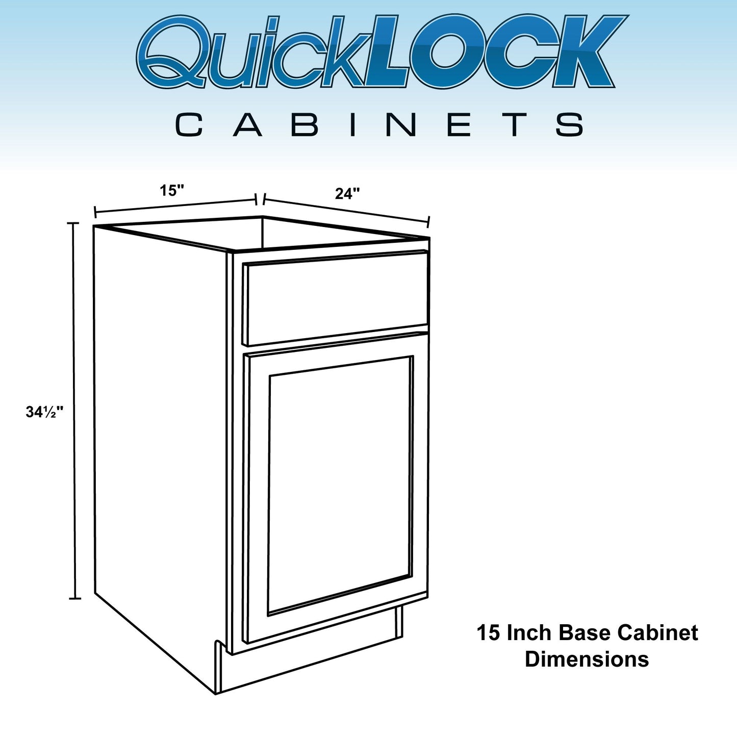 12" - 24" Kitchen Cabinet Rustic Hickory Base Cabinet