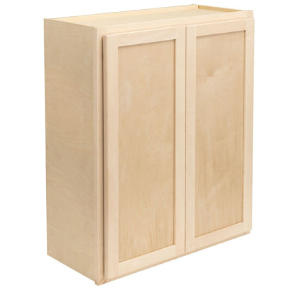 27" - 36" Wall Kitchen Cabinet Raw Maple