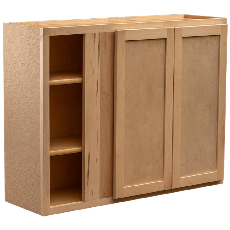 Quicklock Raw Maple Blind Corner Wall Cabinet