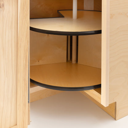 Lazy Susan Kitchen Cabinet Raw Hickory Corner Base Cabinet