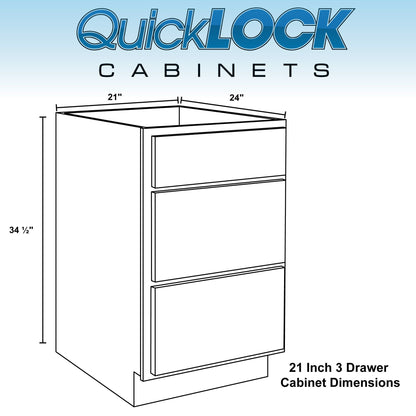 3 Drawer Kitchen Cabinet Magnetic Gray Base Cabinet