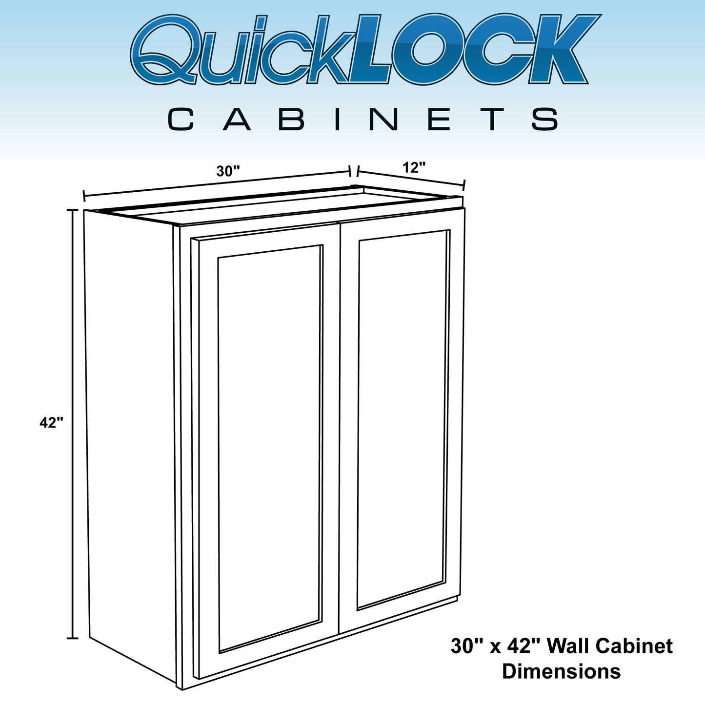 30" - 42" Wall Kitchen Cabinet Rustic Hickory