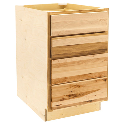 4 Drawer Kitchen Cabinet Rustic Hickory Base Cabinet