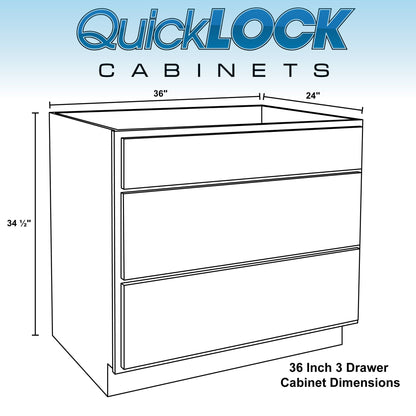 3 Drawer Kitchen Cabinet Rustic Hickory Base Cabinet