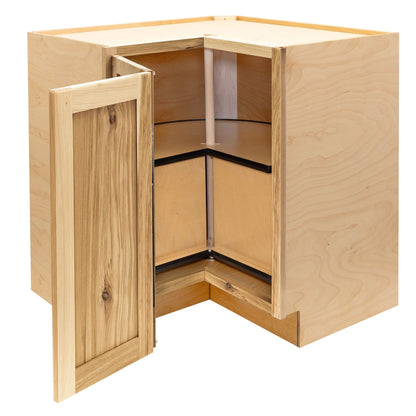 Lazy Susan Kitchen Cabinet Rustic Hickory Corner Base Cabinet