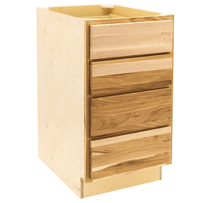 4 Drawer Kitchen Cabinet Rustic Hickory Base Cabinet