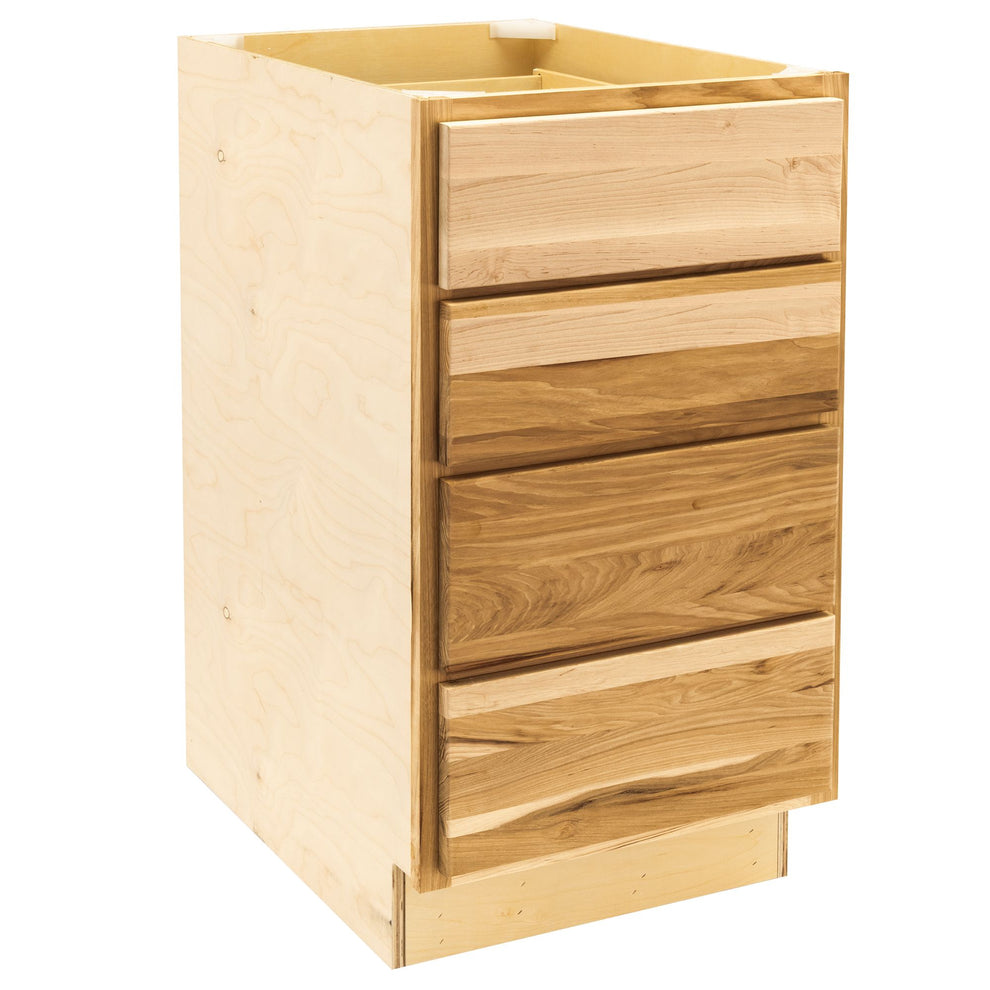 4 Drawer Kitchen Cabinet Rustic Hickory Base Cabinet ...