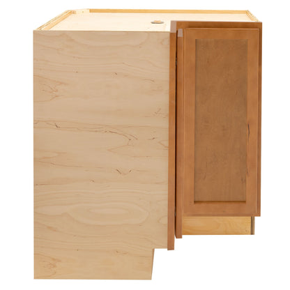 Lazy Susan Kitchen Cabinet Provincial Stain Corner Base Cabinet