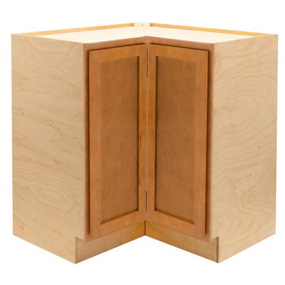 Lazy Susan Kitchen Cabinet Provincial Stain Corner Base Cabinet
