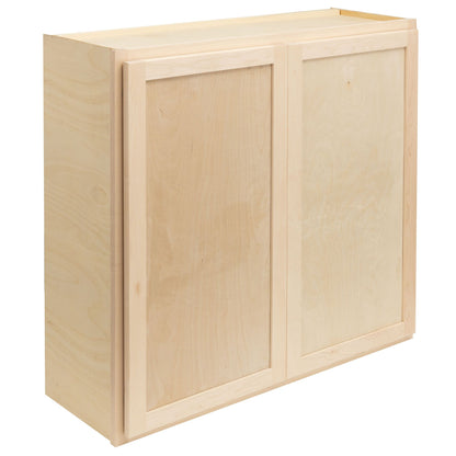 27" - 36" Wall Kitchen Cabinet Raw Maple