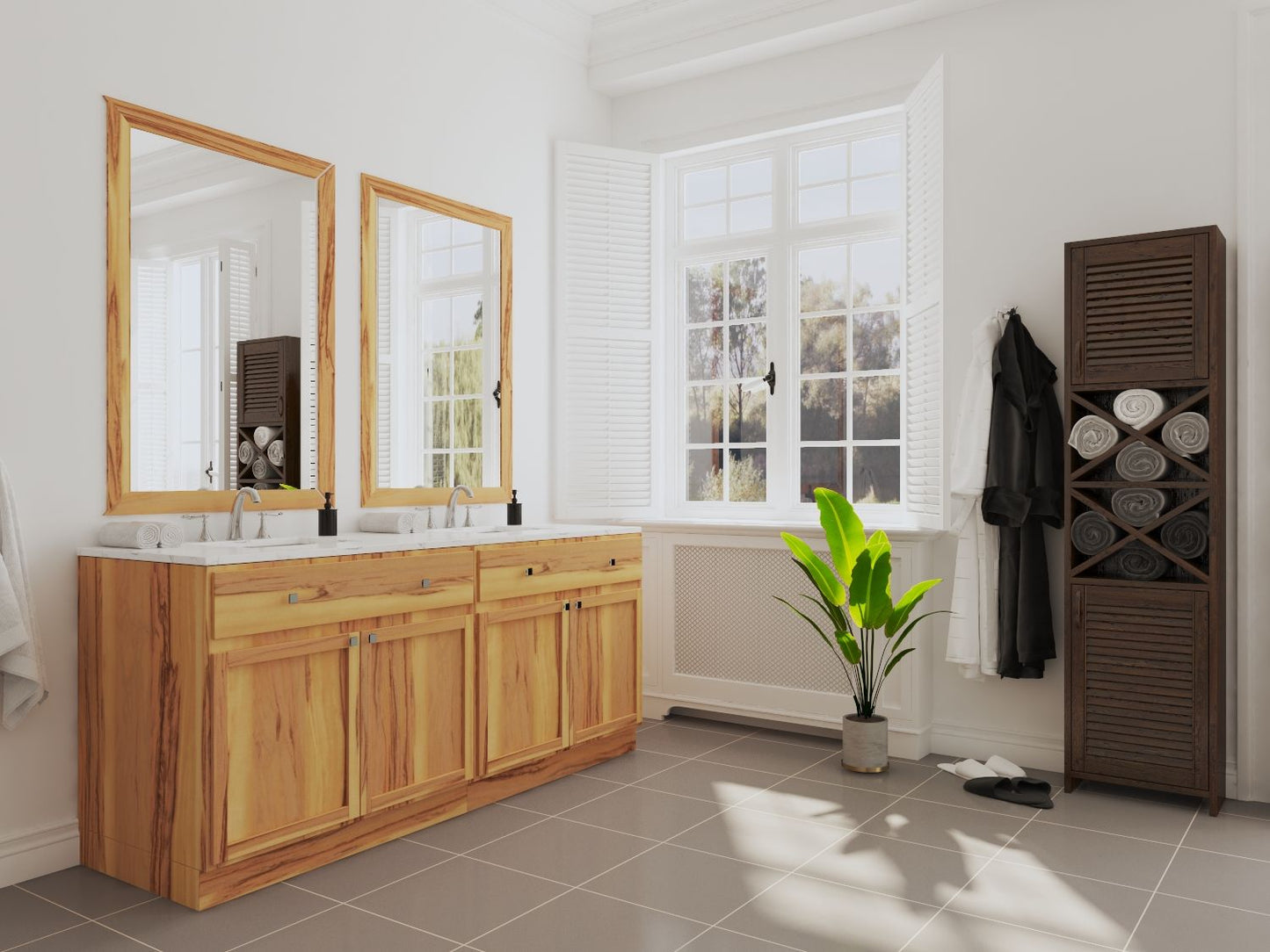 Quicklock Rustic Hickory 3 Drawer Bathroom Vanity Base Cabinet