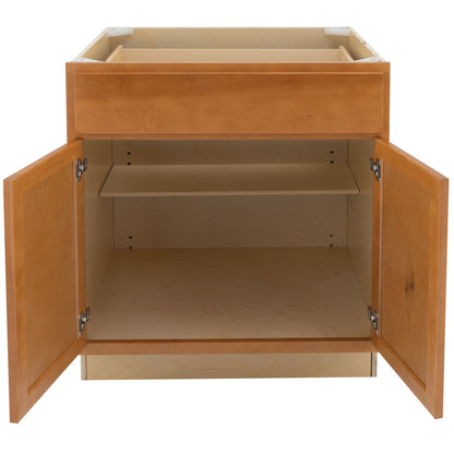 27" - 36" Kitchen Cabinet Provincial Stain Base Cabinet