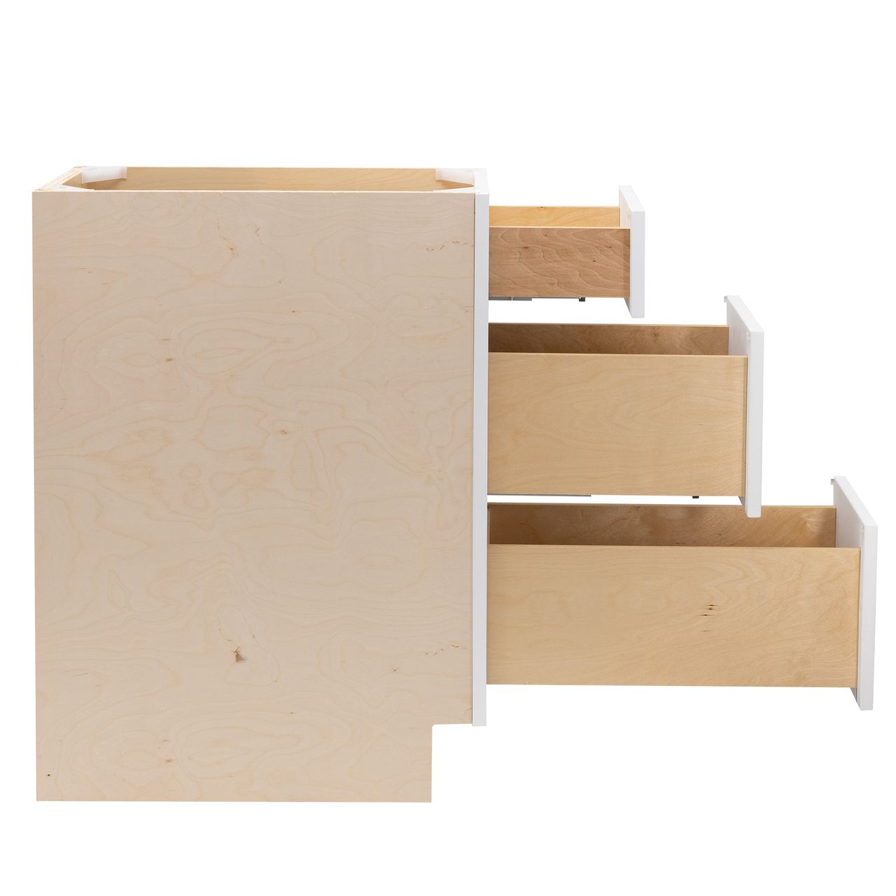 Quicklock Pure White 3 Drawer Pots and Pans Base Cabinet