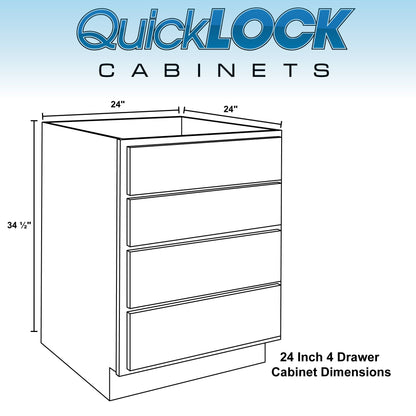 4 Drawer Kitchen Cabinet Raw Hickory Base Cabinet