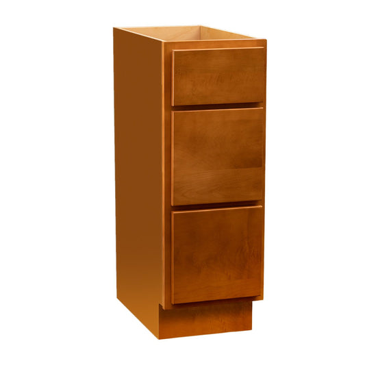 Quicklock Provincial Stain 3 Drawer Bathroom Vanity Base Cabinet