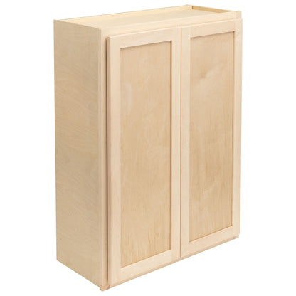 27" - 36" Wall Kitchen Cabinet Raw Maple