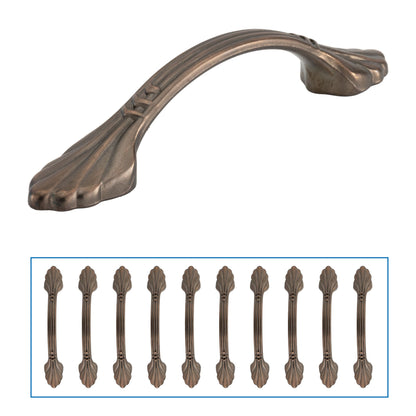 Drawer Pull & Cabinet Handle 3" Weathered Copper with Center Arch