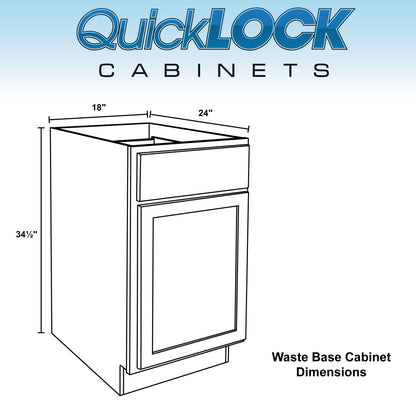 Trash Bin Kitchen Cabinet Pure White Base Cabinet