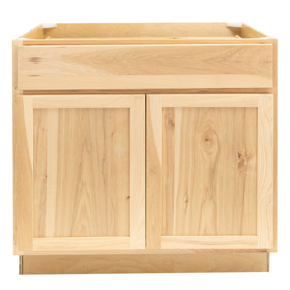 Sink Base Kitchen Cabinet Raw Hickory Base Cabinet