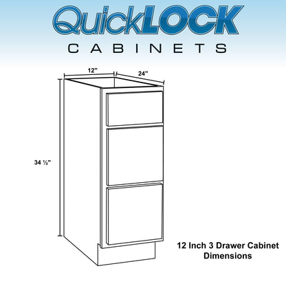 3 Drawer Kitchen Cabinet Rustic Hickory Base Cabinet