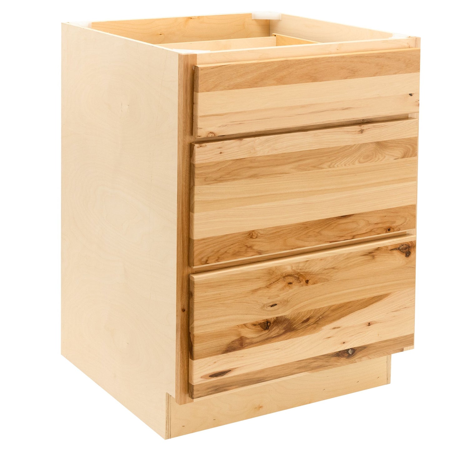3 Drawer Kitchen Cabinet Rustic Hickory Base Cabinet