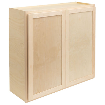 27" - 36" Wall Kitchen Cabinet Raw Maple