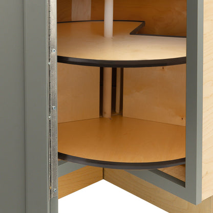Lazy Susan Kitchen Cabinet Magnetic Gray Base Corner Cabinet