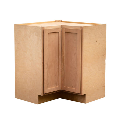 Lazy Susan Kitchen Cabinet Raw Cherry Corner Base Cabinet
