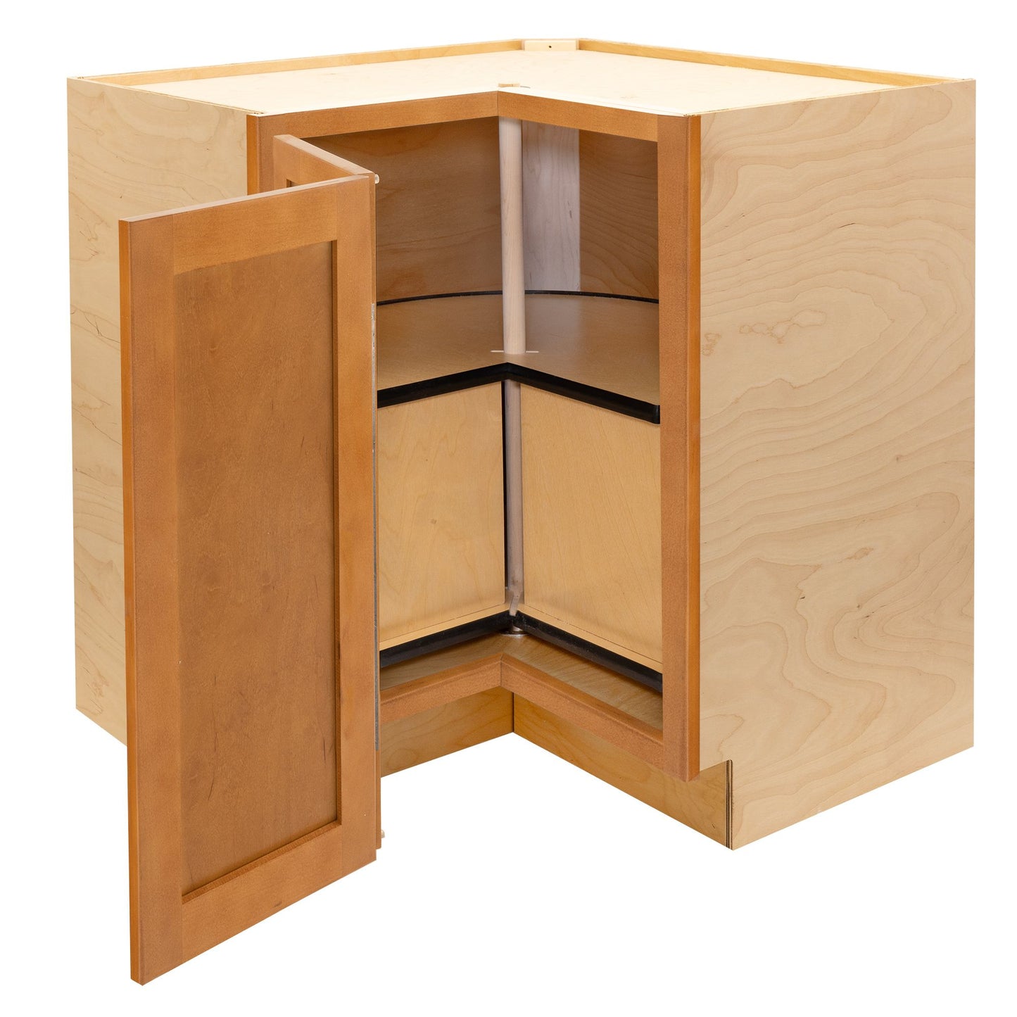 Lazy Susan Kitchen Cabinet Provincial Stain Corner Base Cabinet