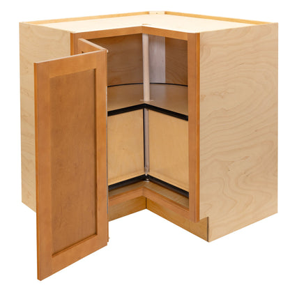 Lazy Susan Kitchen Cabinet Provincial Stain Corner Base Cabinet