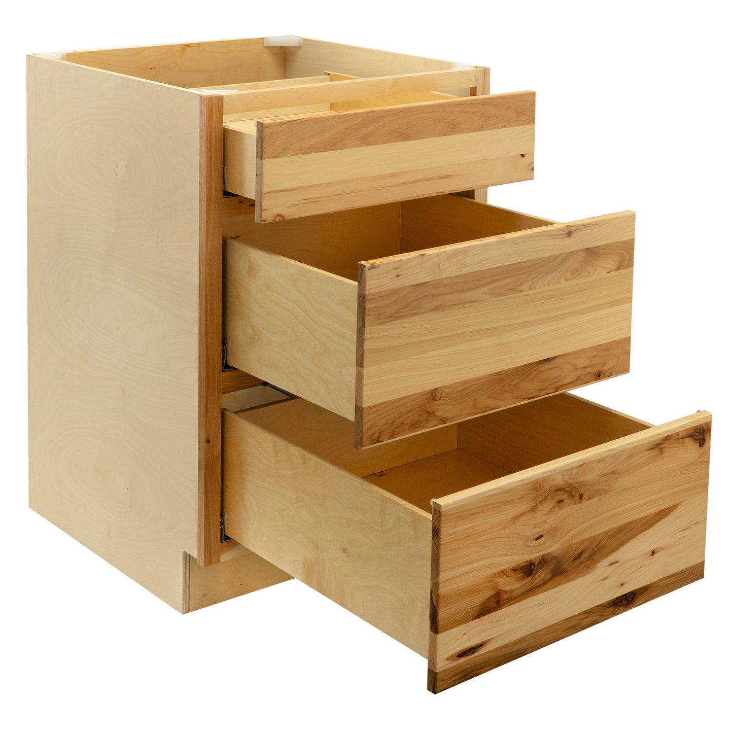 Quicklock Rustic Hickory 3 Drawer Pots and Pans Base Cabinet