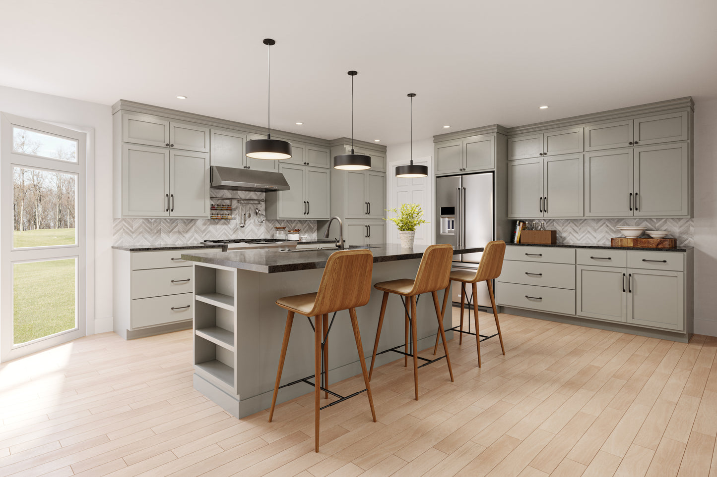 Quicklock RTA (Ready-to-Assemble) Magnetic Grey .25"X23.25"X84" Pantry End Panel - Left Side