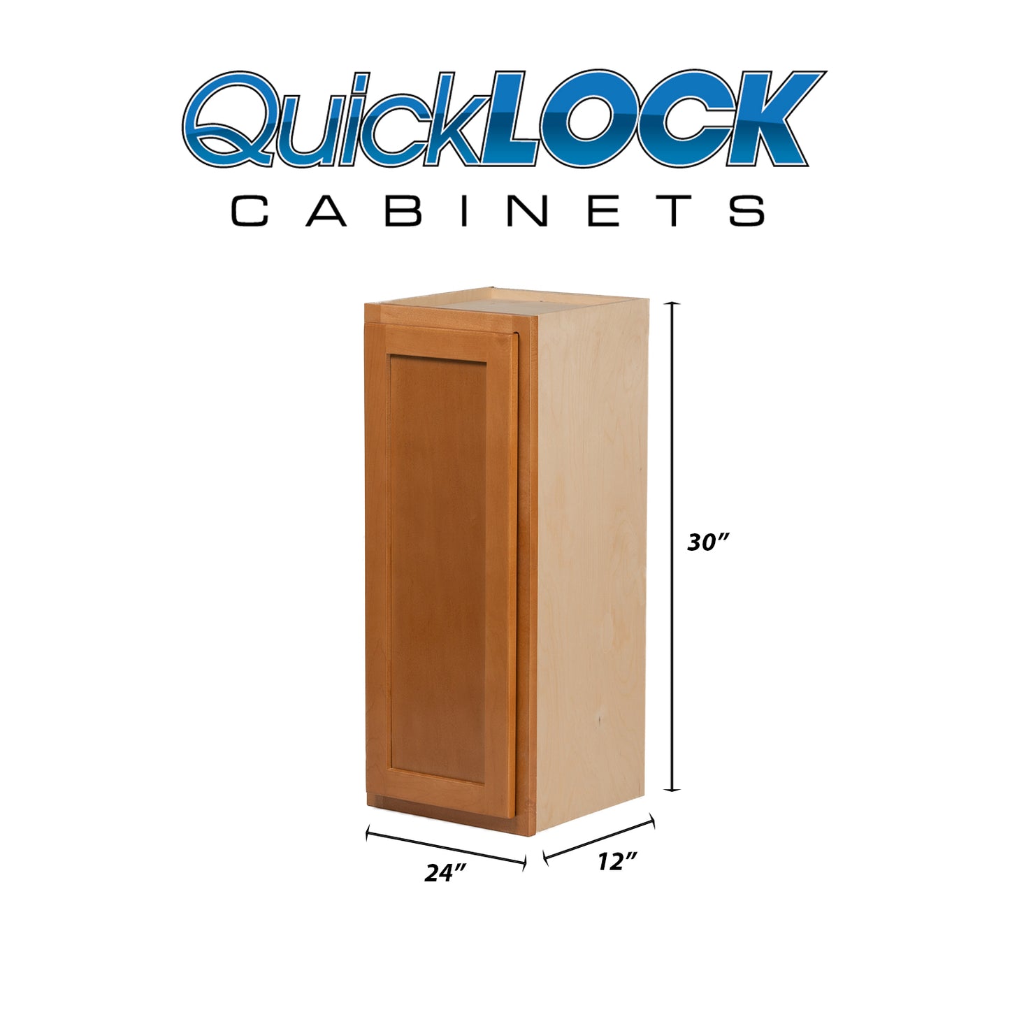 Quicklock RTA (Ready-to-Assemble) Provincial Stain  24"Wx30"Hx12"D Wall Cabinet