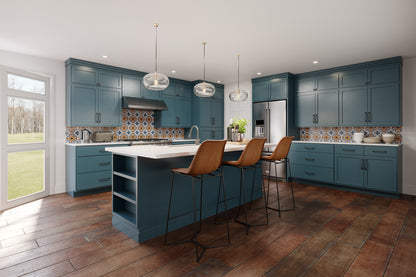 30" - 36" Wall Kitchen Cabinet Needlepoint Navy