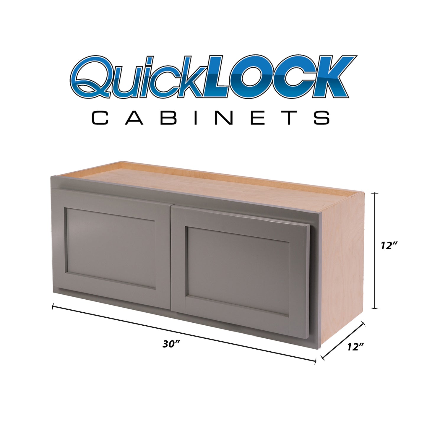 Quicklock RTA (Ready-to-Assemble) Magnetic Grey 30"Wx12"Hx12"D Wall Microwave