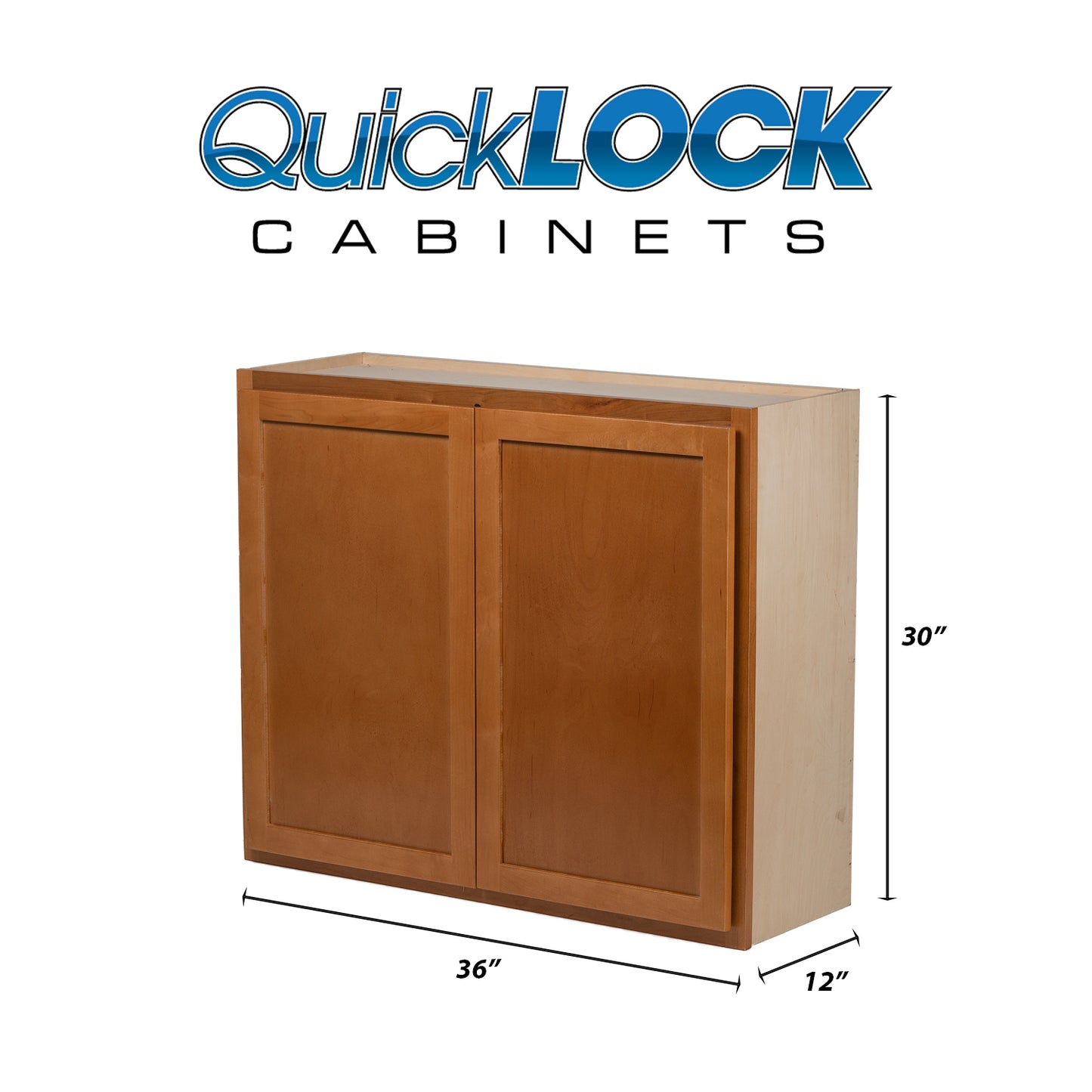 Quicklock RTA (Ready-to-Assemble) Provincial Stain 36"Wx30"Hx12"D Wall Cabinet