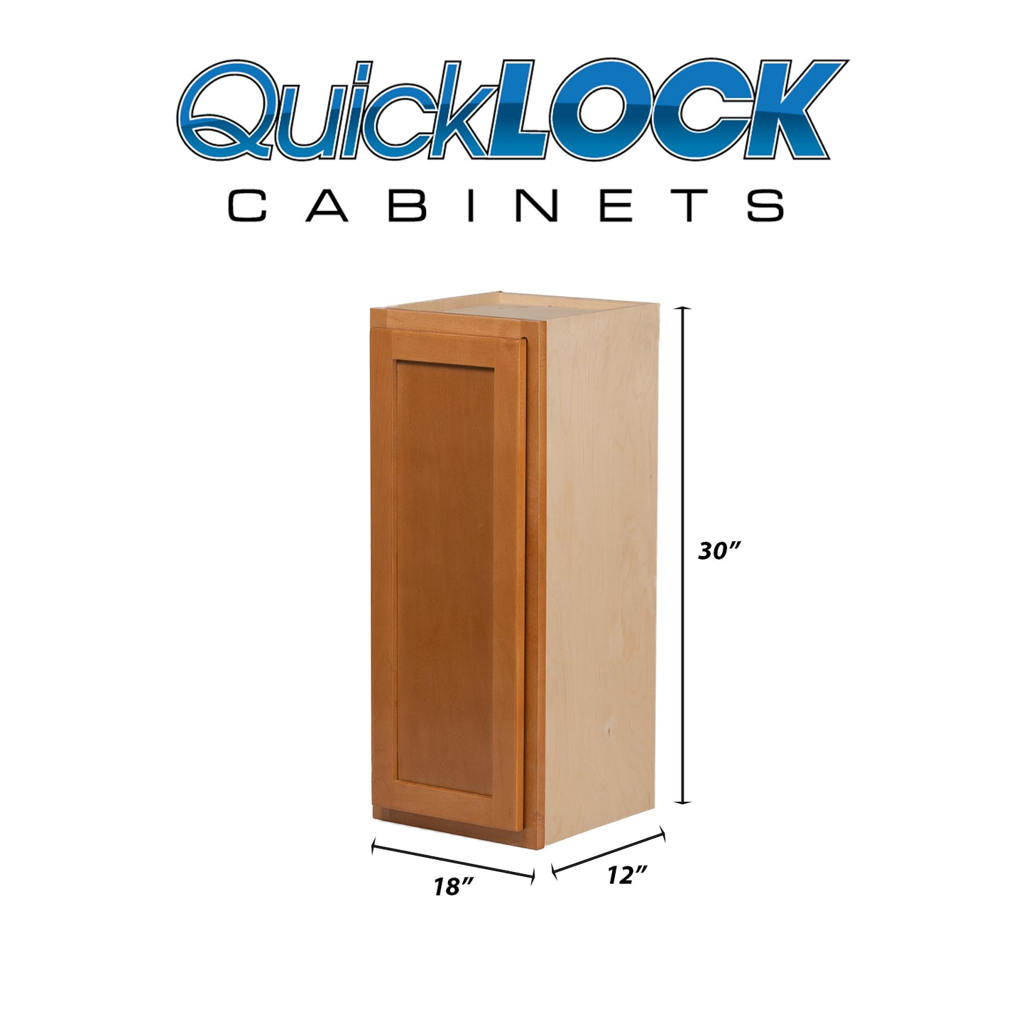 Quicklock RTA (Ready-to-Assemble) Provincial Stain 18"Wx30"Hx12"D" Wall Cabinet