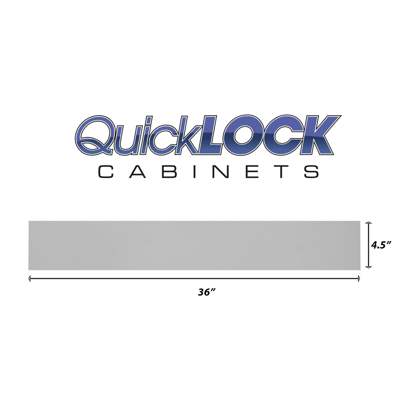 Quicklock RTA (Ready-to-Assemble) Mangetic Grey .25"X4.5"X36" Toe Kick