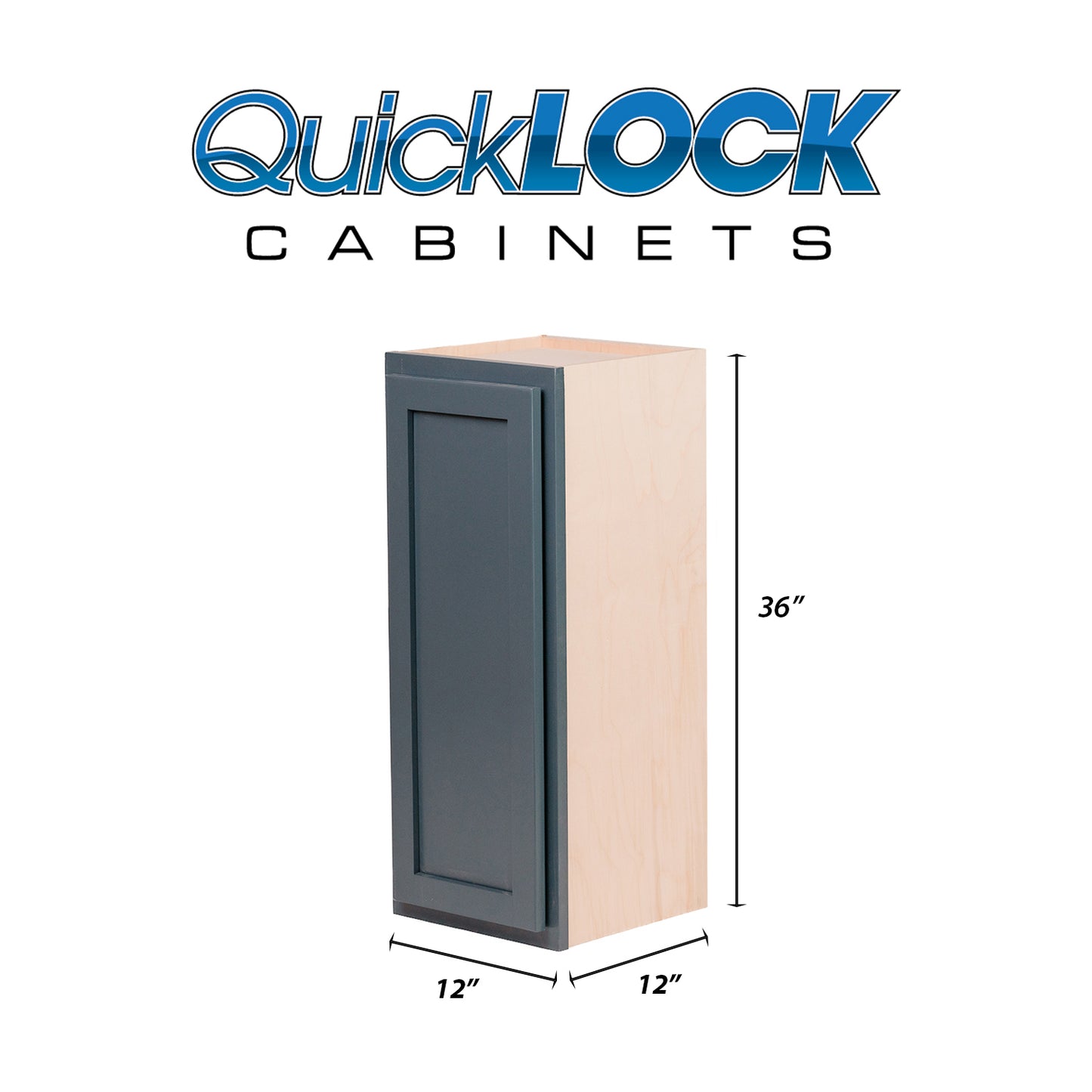 Quicklock RTA (Ready-to-Assemble) Needlepoint Navy 12"Wx36"Hx12"D Wall Cabinet