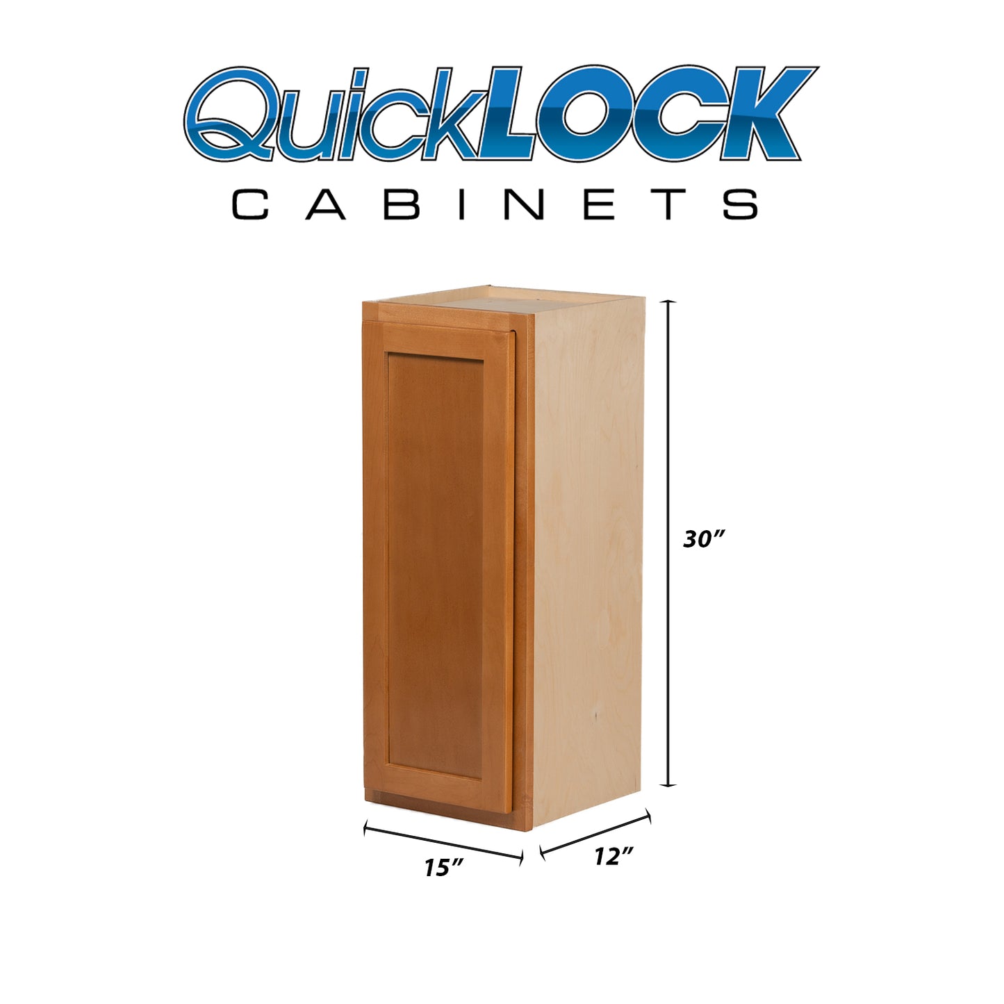 Quicklock RTA (Ready-to-Assemble) Provincial Stain 15"Wx30"Hx12"D Wall Cabinet