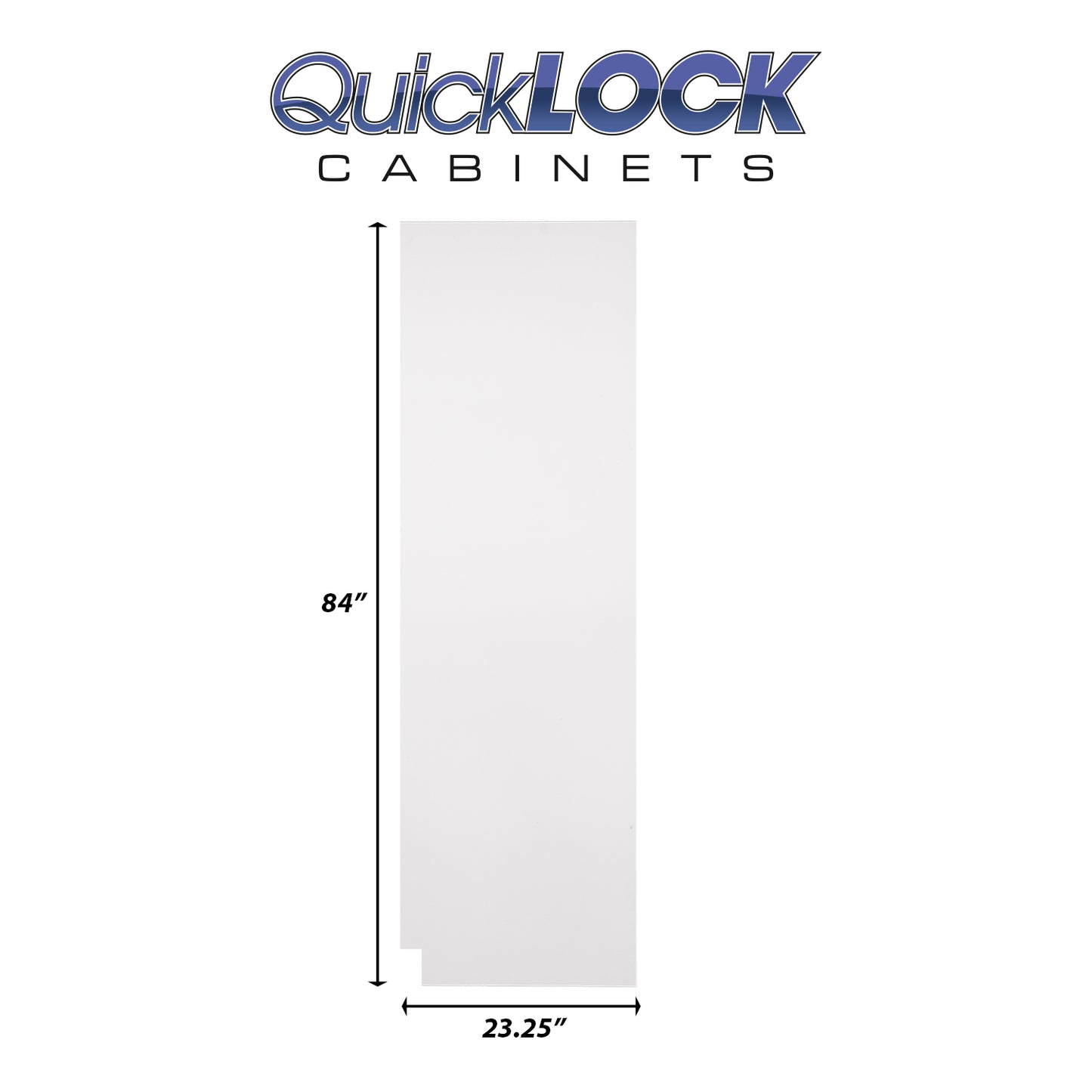Quicklock RTA (Ready-to-Assemble) Pure White .25"X23.25"X84" Pantry End Panel - Right Side