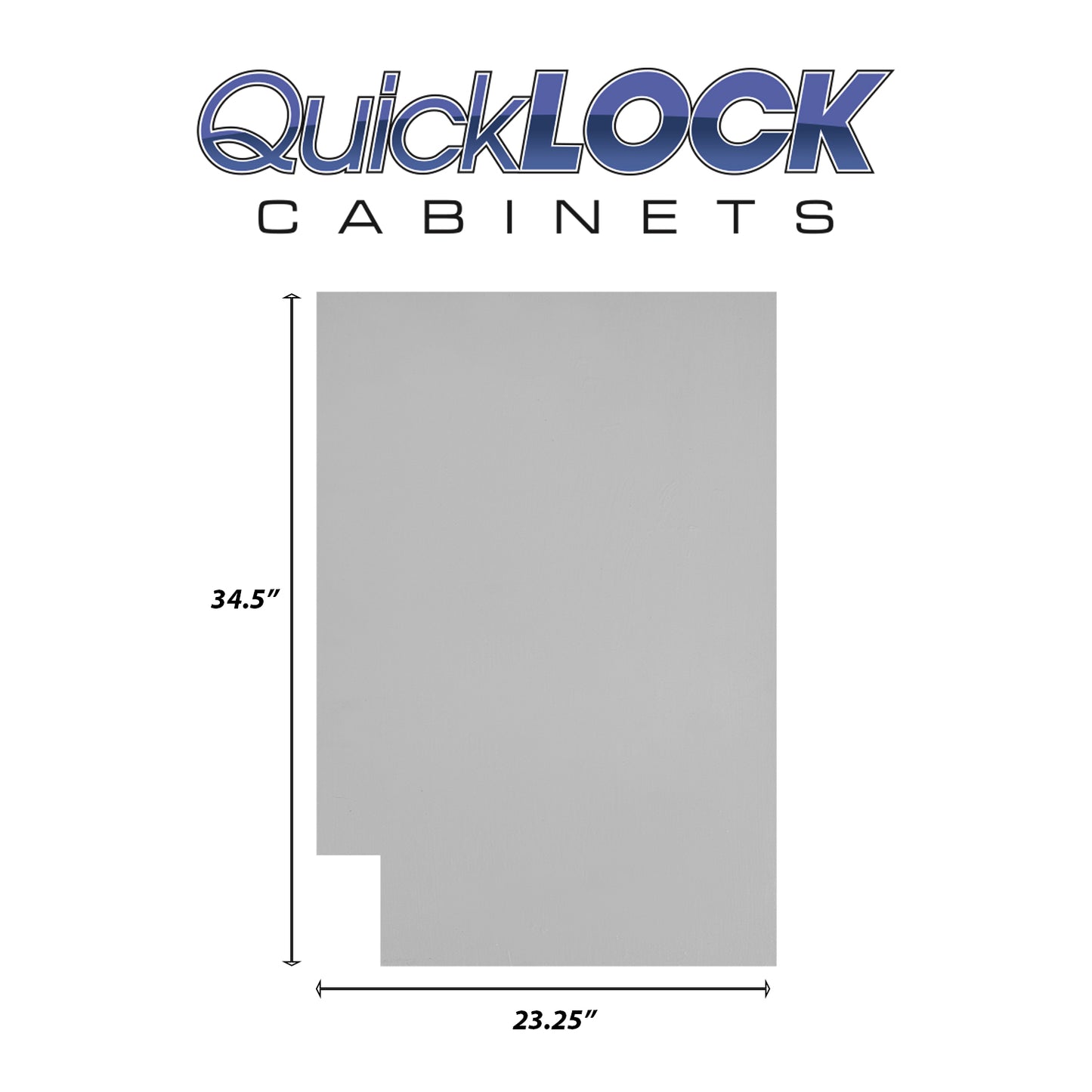 Quicklock RTA (Ready-to-Assemble) Magnetic Grey .25"X23.25"X34.5" End Panel - Right Side