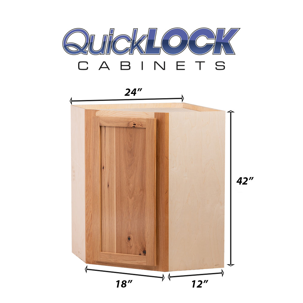 Quicklock RTA (Ready-to-Assemble) Rustic Hickory 24"Wx42"Hx12"D Wall Corner Cabinet