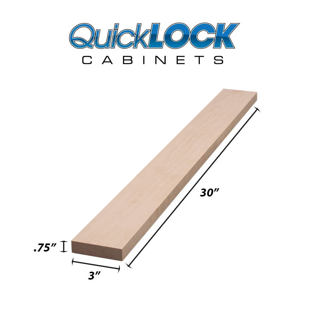 Quicklock RTA (Ready-to-Assemble) Raw Maple .75"X3"X30" Filler