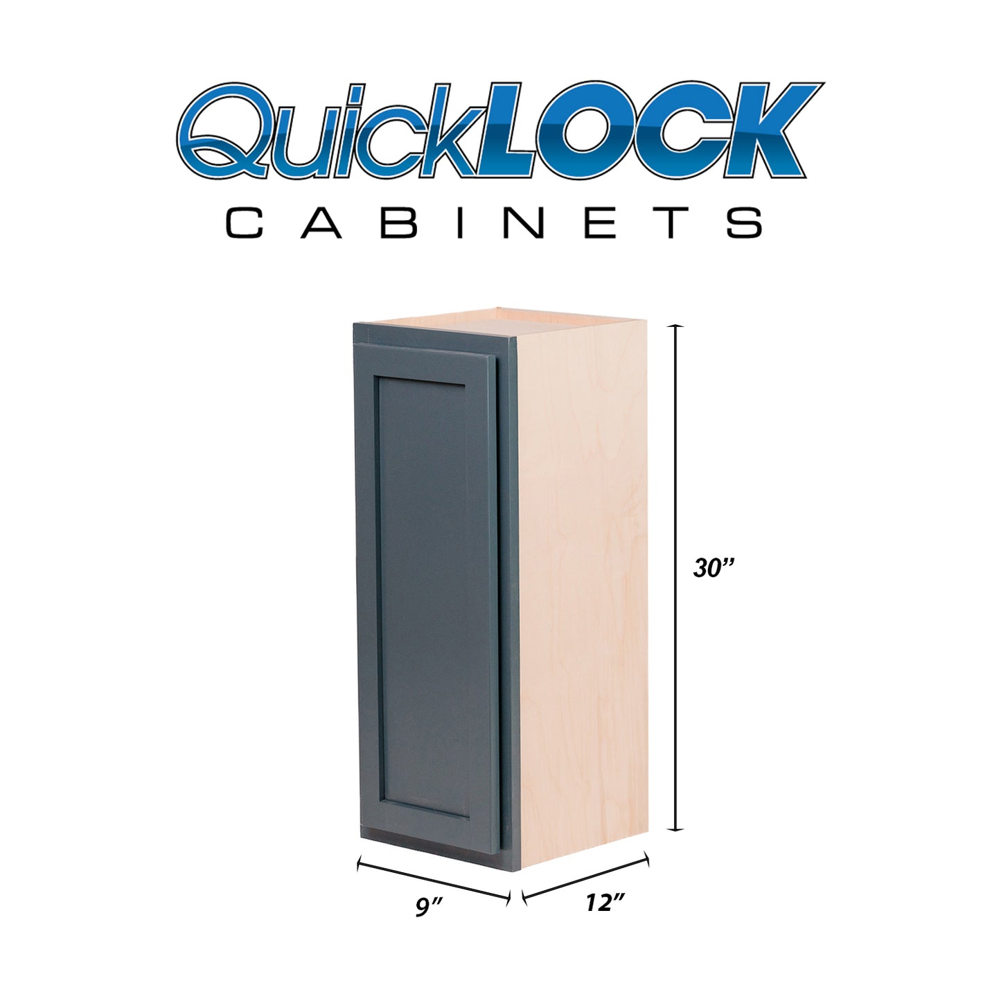 Quicklock RTA (Ready-to-Assemble) Needlepoint Navy 9"Wx30"Hx12"D Wall Cabinet
