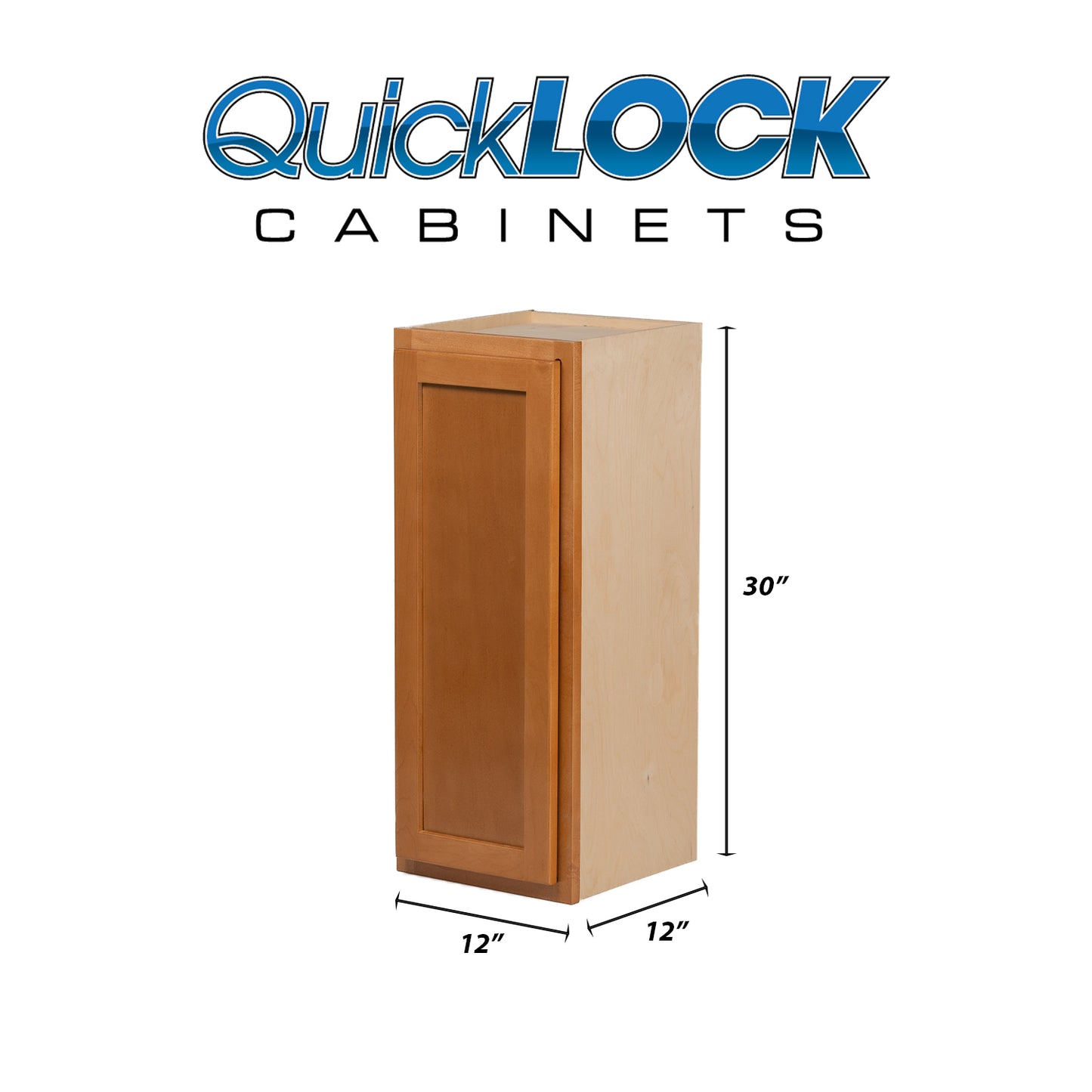 Quicklock RTA (Ready-to-Assemble) Provincial Stain 12"Wx30"Hx12"D Wall Cabinet